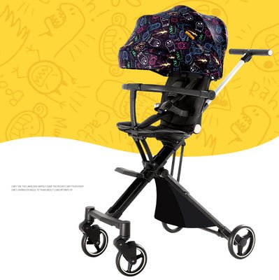 High-view Baby Stroller, Artifact for Walking The Baby, Can Be Seated, Reclining, and Folding Stroller Travel Stroller Baby Car - DunbiBeauty, LLC