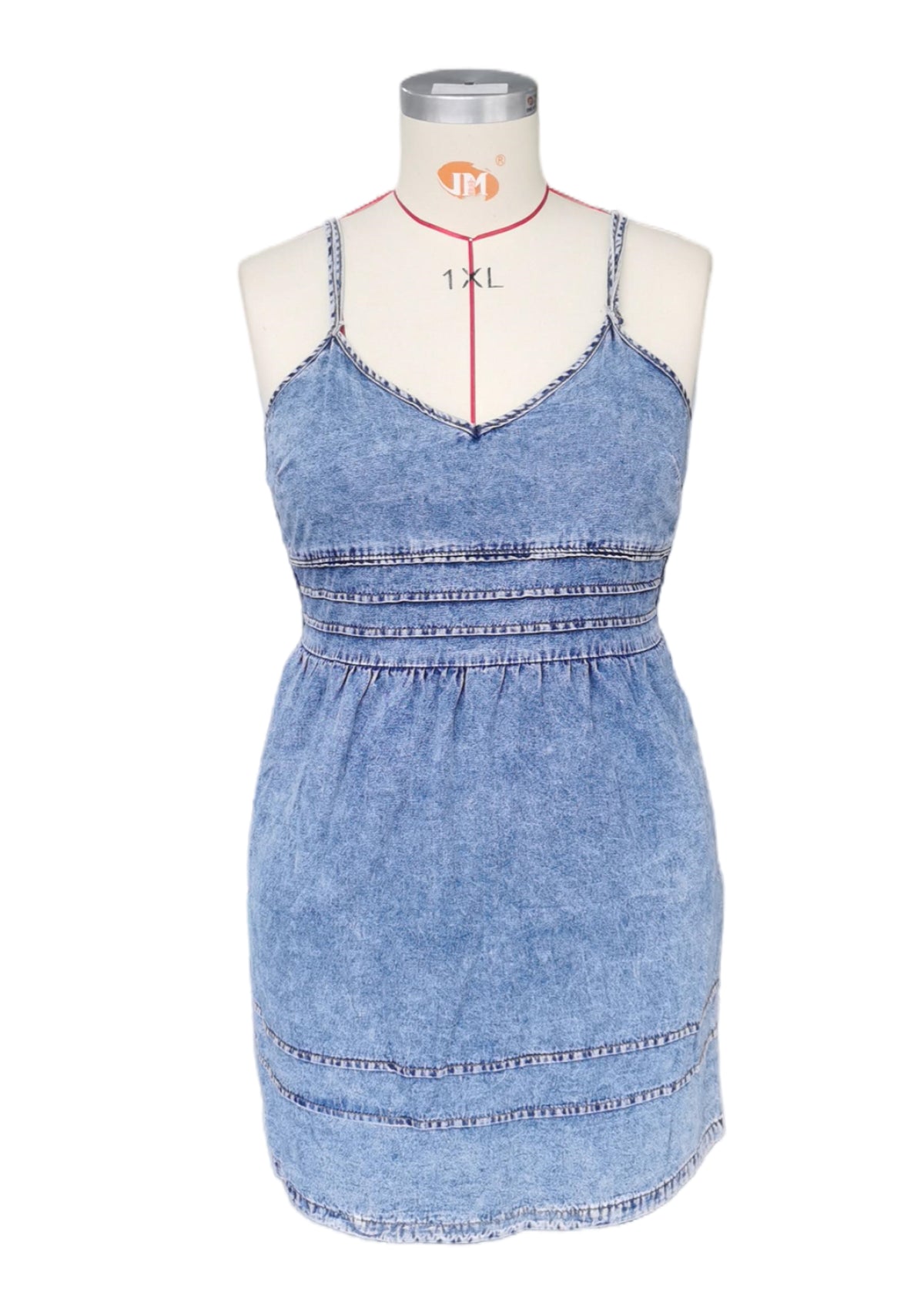 High Waist Backless Spaghetti Straps Denim Dress - DunbiBeauty, LLC