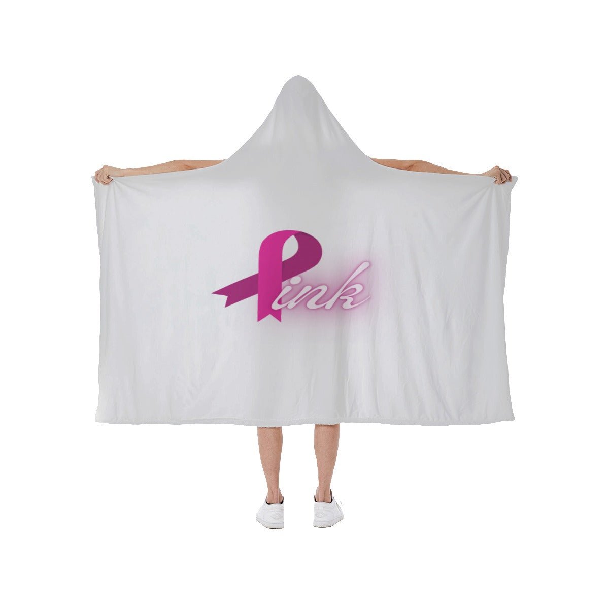 Hooded blanket With Soft Fleece Lining Pink Breast Cancer Awareness (Designed by Dunbi) - DunbiBeauty, LLC