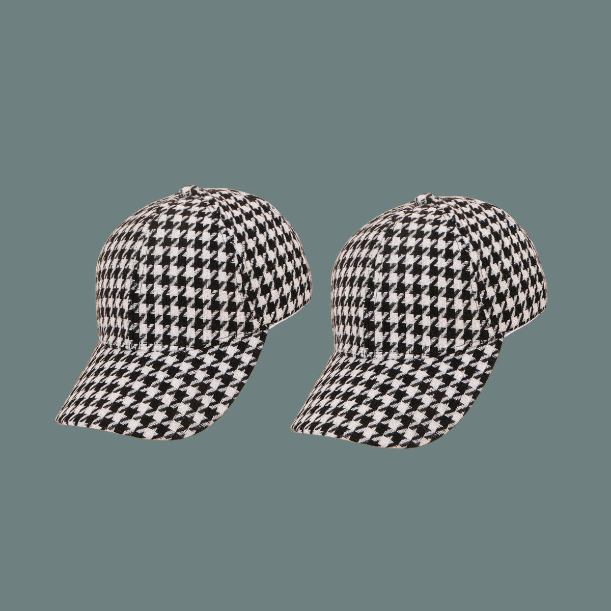 Houndstooth Pattern Baseball Cap - DunbiBeauty, LLC