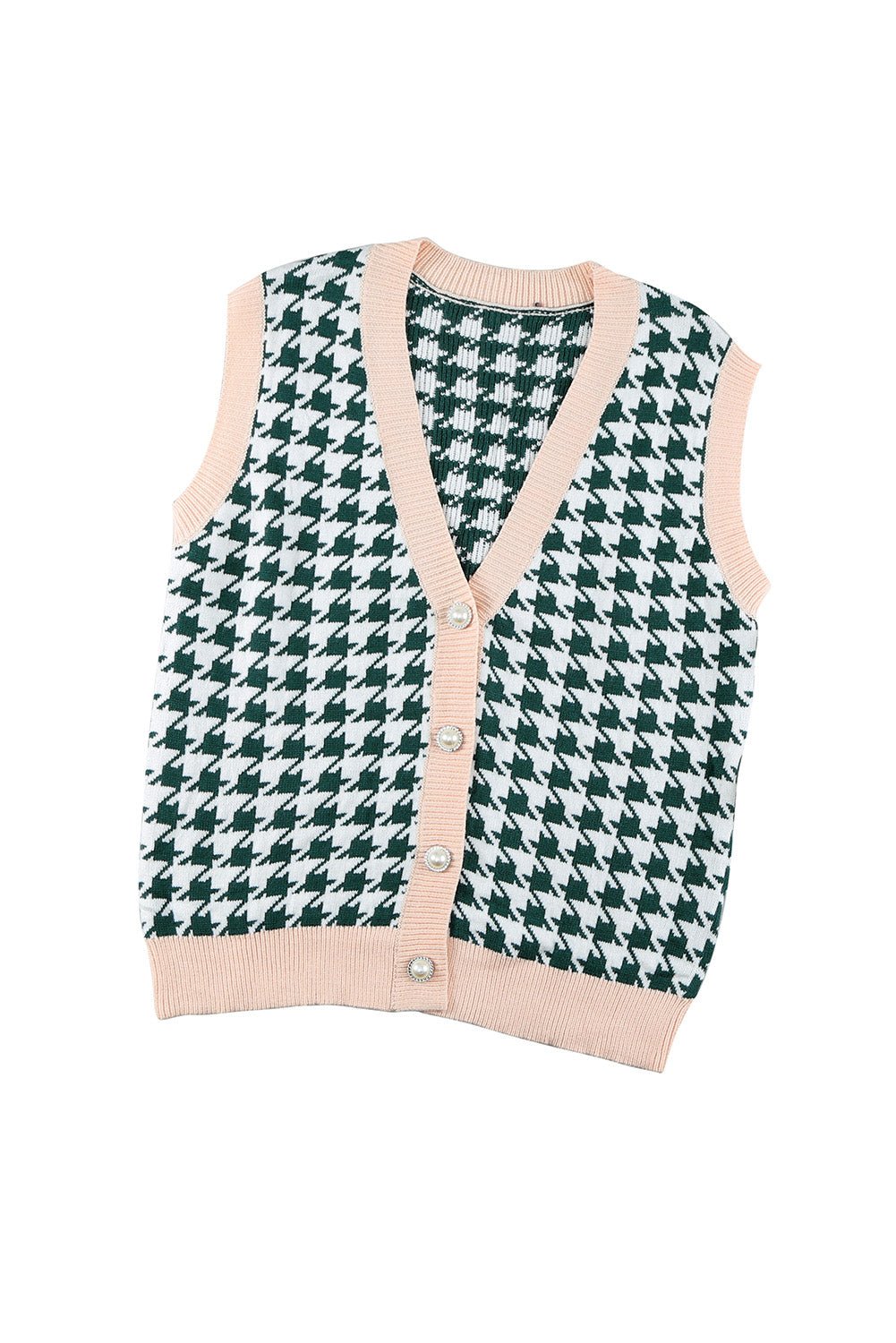 Houndstooth Vest Cardigan - DunbiBeauty, LLC