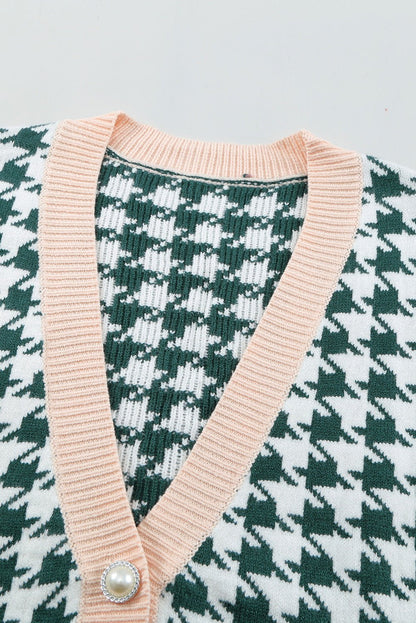 Houndstooth Vest Cardigan - DunbiBeauty, LLC