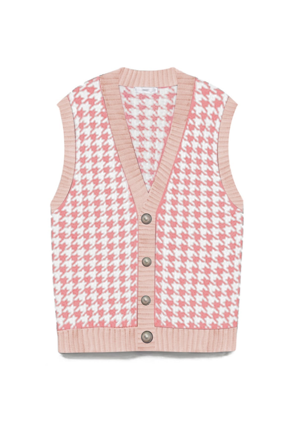 Houndstooth Vest Cardigan - DunbiBeauty, LLC