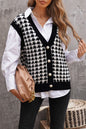 Houndstooth Vest Cardigan - DunbiBeauty, LLC