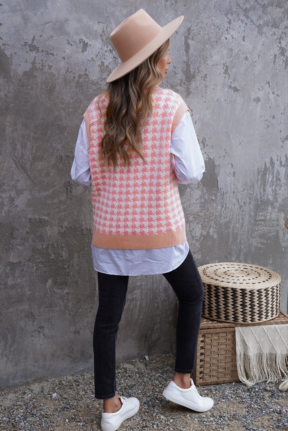 Houndstooth Vest Cardigan - DunbiBeauty, LLC