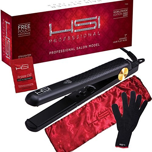 HSI Professional Glider | Ceramic Tourmaline Ionic Flat Iron Hair Straightener | Straightens - DunbiBeauty, LLC