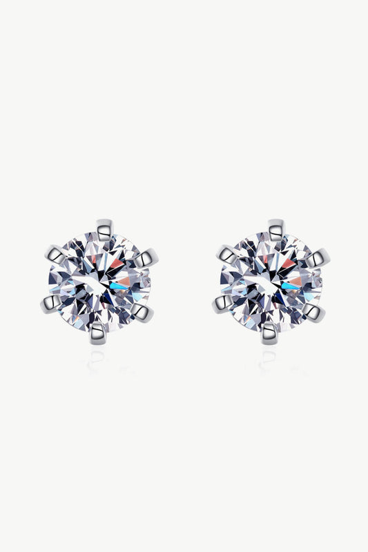 Inlaid Moissanite Stud Earrings - DunbiBeauty, LLC