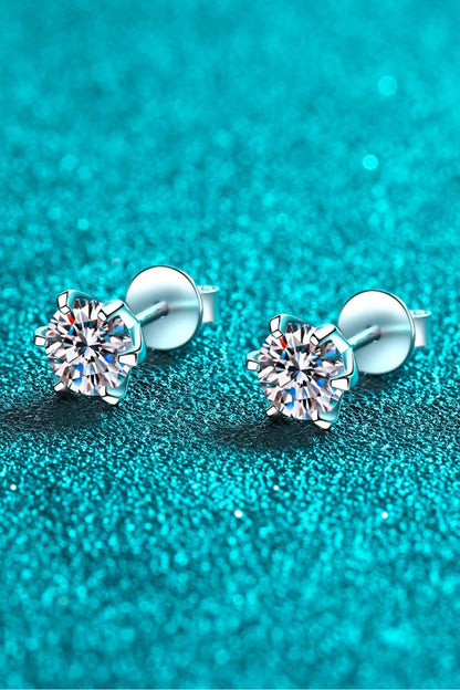 Inlaid Moissanite Stud Earrings - DunbiBeauty, LLC