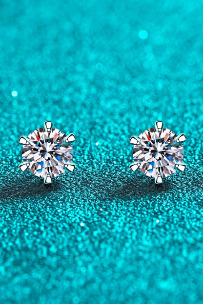 Inlaid Moissanite Stud Earrings - DunbiBeauty, LLC