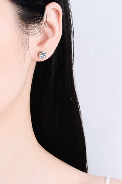 Inlaid Moissanite Stud Earrings - DunbiBeauty, LLC