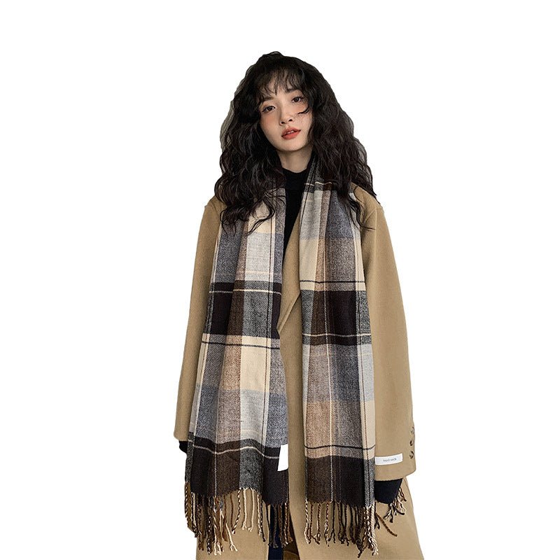 Irregular Large Plaid Scarf - DunbiBeauty, LLC