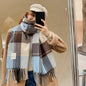 Irregular Large Plaid Scarf - DunbiBeauty, LLC