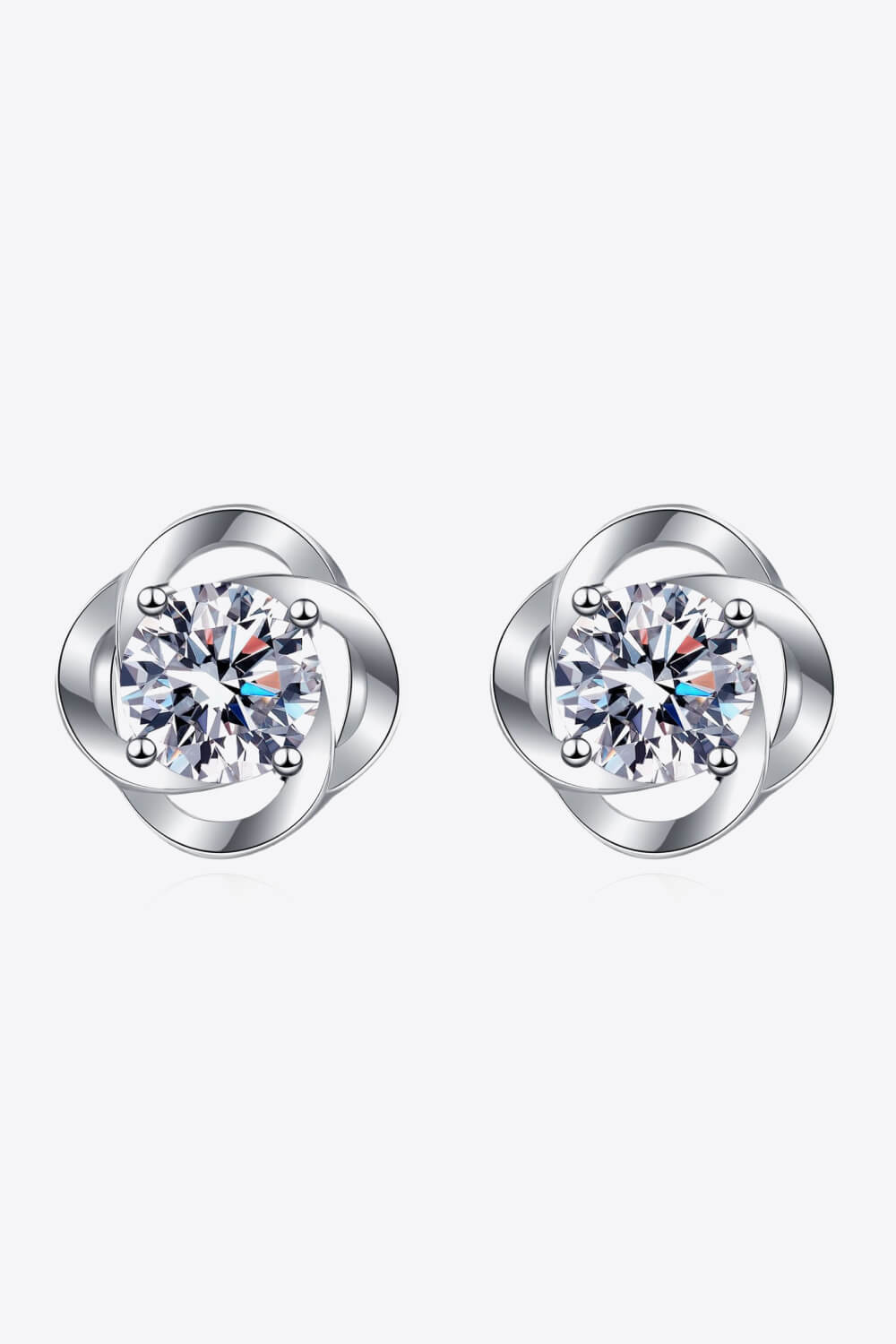 It's Your Day Moissanite Rhodium-Plated Stud Earrings - DunbiBeauty, LLC