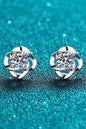 It's Your Day Moissanite Rhodium-Plated Stud Earrings - DunbiBeauty, LLC