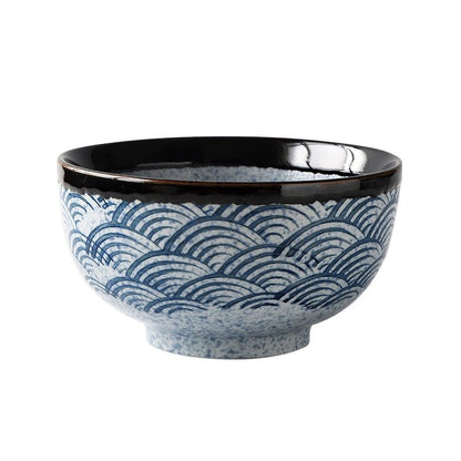 Japanese Ceramic Rice Bowl Ramen Bowl Salad Noodle Soup Bowl Restaurant Tableware Kitchen Utensils Pasta - DunbiBeauty, LLC