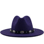 Jazz Style Fedora with Metal Belt - DunbiBeauty, LLC