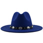 Jazz Style Fedora with Metal Belt - DunbiBeauty, LLC