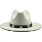 Jazz Style Fedora with Metal Belt - DunbiBeauty, LLC