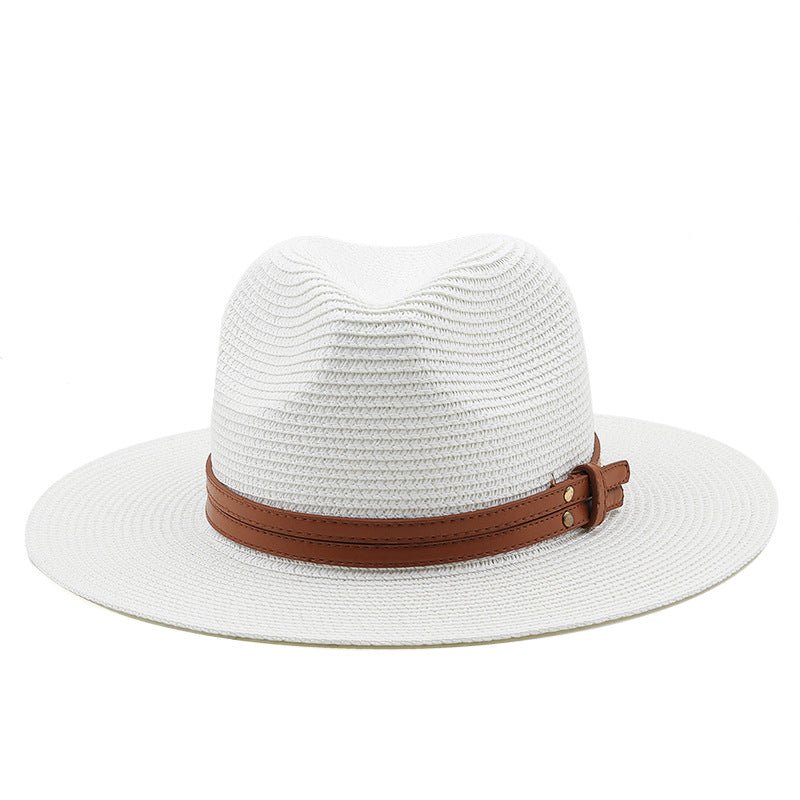 Jazz Style Wide Brim Straw Fedora - DunbiBeauty, LLC