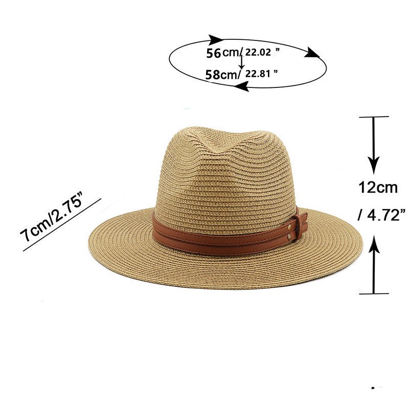 Jazz Style Wide Brim Straw Fedora - DunbiBeauty, LLC