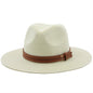 Jazz Style Wide Brim Straw Fedora - DunbiBeauty, LLC