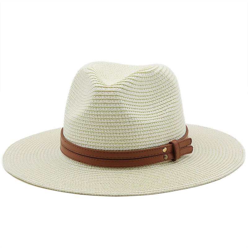 Jazz Style Wide Brim Straw Fedora - DunbiBeauty, LLC