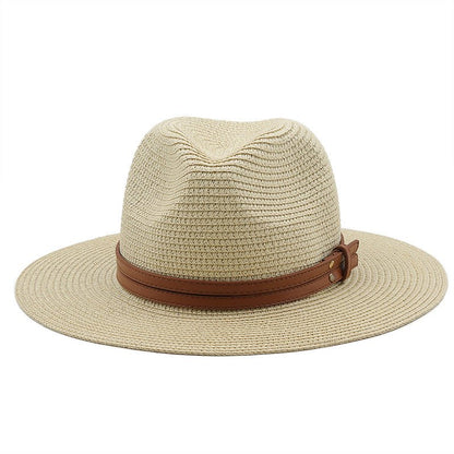 Jazz Style Wide Brim Straw Fedora - DunbiBeauty, LLC