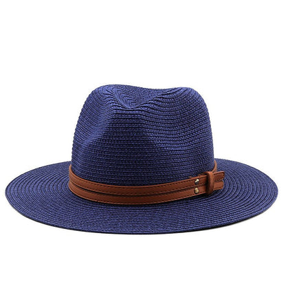 Jazz Style Wide Brim Straw Fedora - DunbiBeauty, LLC