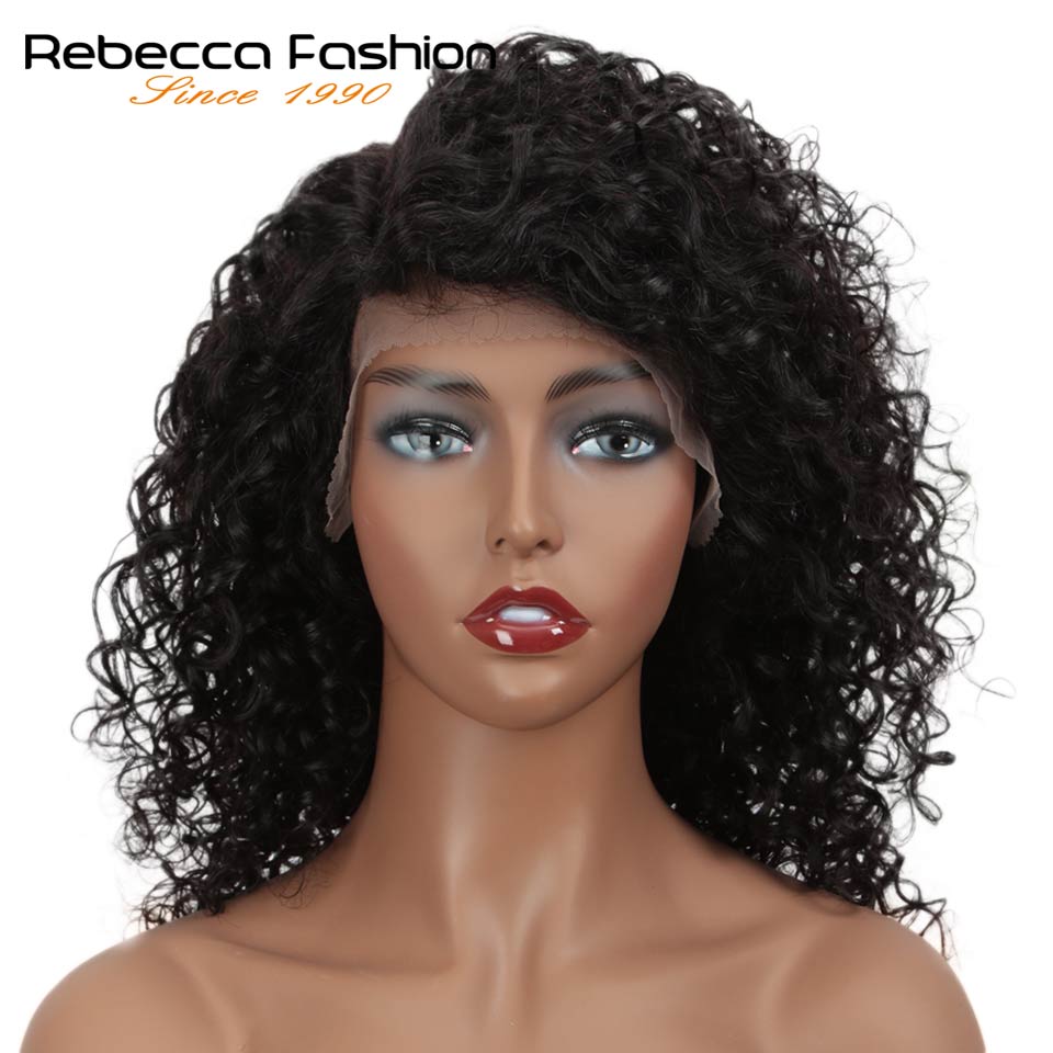 Jerry Curly Part Lace Human Hair Wigs With Baby Hair Brazilian Lace Part Short Curly Bob Wigs For Women Pre-Plucked Wig Rebecca - DunbiBeauty, LLC