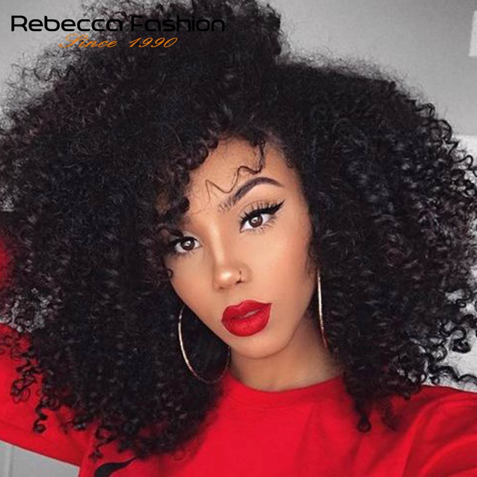 Jerry Curly Part Lace Human Hair Wigs With Baby Hair Brazilian Lace Part Short Curly Bob Wigs For Women Pre-Plucked Wig Rebecca - DunbiBeauty, LLC