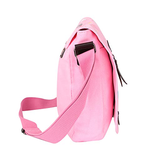 JOCHUI Canvas Anime Messenger Bag Girls Shoulder Bag Satchel School Bag Pink - DunbiBeauty, LLC