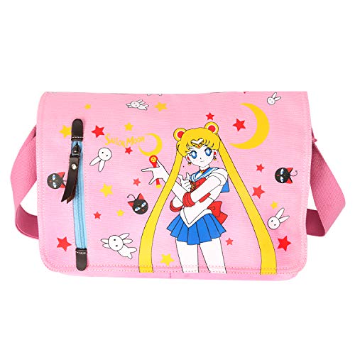 JOCHUI Canvas Anime Messenger Bag Girls Shoulder Bag Satchel School Bag Pink - DunbiBeauty, LLC