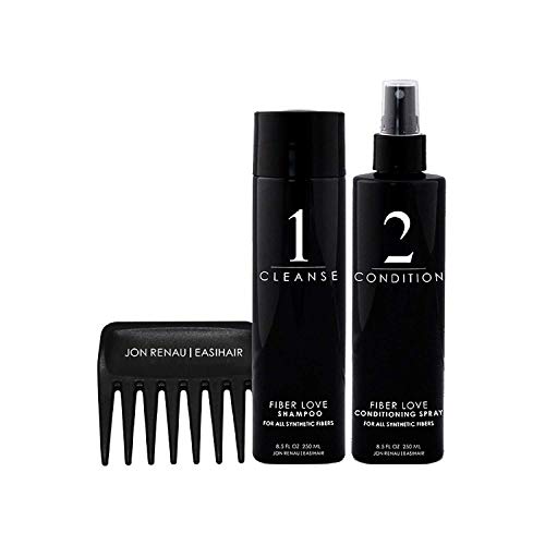 Jon Renau Synthetic Hair Shampoo & Conditioner - Shampoo & Conditioner Set With Wide Tooth Comb - DunbiBeauty, LLC