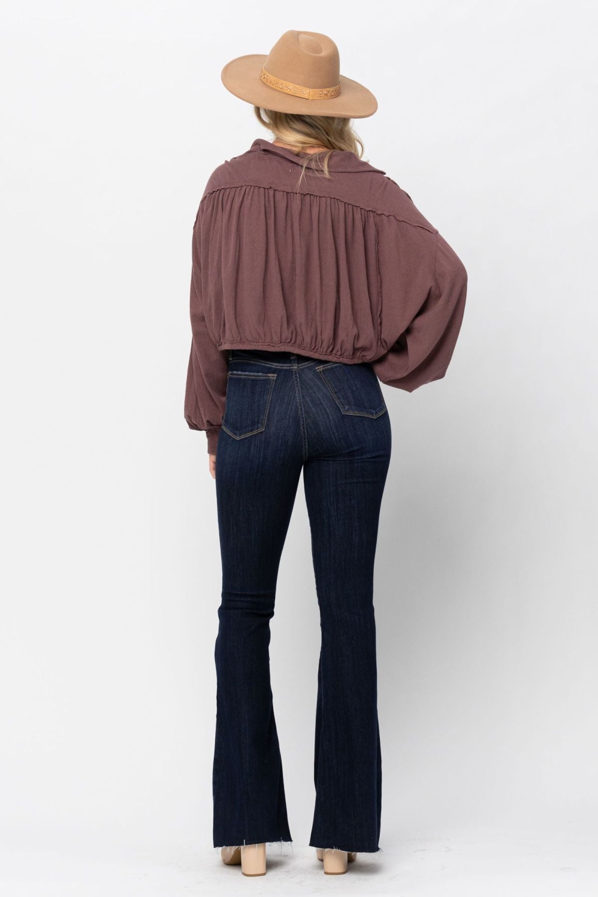 Judy Blue High Waist Raw Hem Tall Flare Jeans - DunbiBeauty, LLC