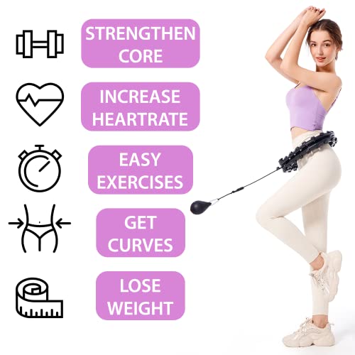 Kaizen Body Smart Weighted Hula Hoop for Adults - 24 Piece Detachable Infinity Hoops with 3 Resistance Bands & A Carry Bag | Portable, Durable & High-Quality Material - Plus Size, Exercise Hoola Hoop - DunbiBeauty, LLC