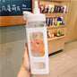 Kawaii Bear Pastel Water Bottle With 3D Sticker 700ml/900ml Plastic Travel Tea Juice Milk Portable Cute Shaker Drink Bottle Gift - DunbiBeauty, LLC