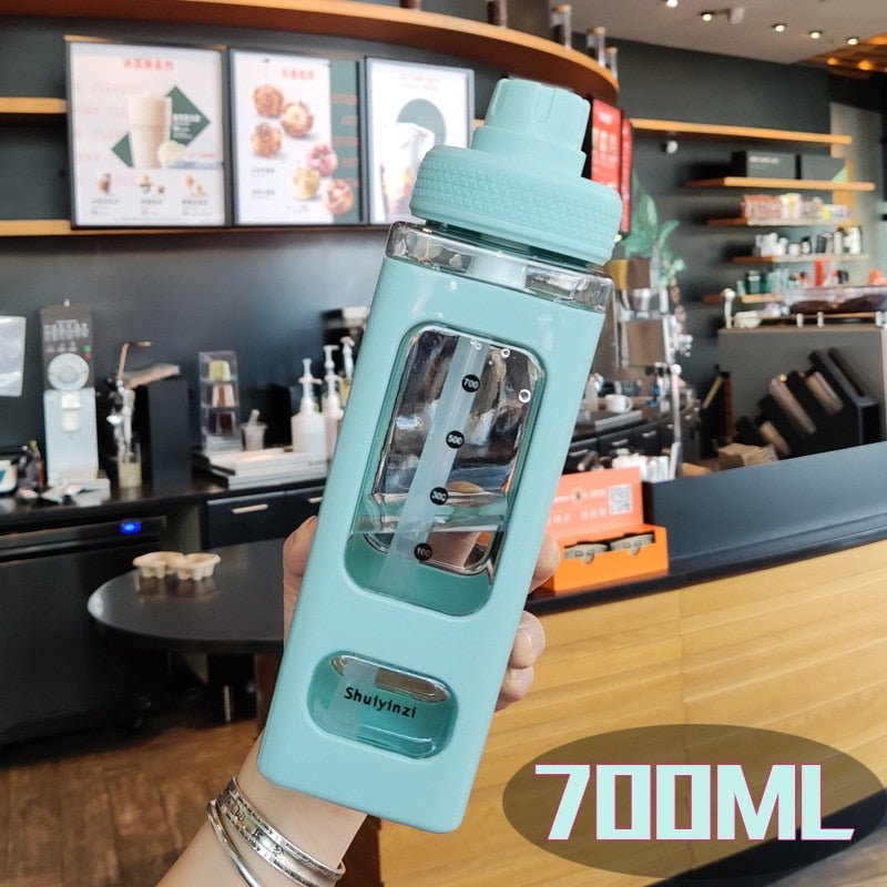 Kawaii Bear Pastel Water Bottle With 3D Sticker 700ml/900ml Plastic Travel Tea Juice Milk Portable Cute Shaker Drink Bottle Gift - DunbiBeauty, LLC