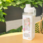 Kawaii Bear Pastel Water Bottle With 3D Sticker 700ml/900ml Plastic Travel Tea Juice Milk Portable Cute Shaker Drink Bottle Gift - DunbiBeauty, LLC