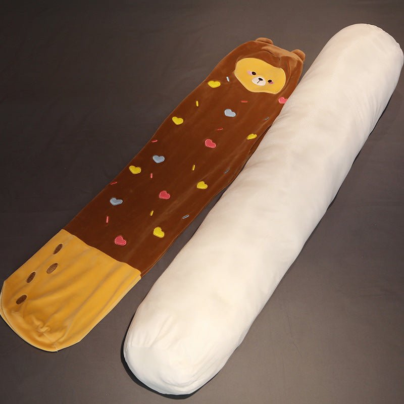 Kawaii Chocolate Biscuit Clip Leg Long Pillow Milk Biscuit Bars Home Candy Series Cylindrical Pillow Small Animal Plush Toy - DunbiBeauty, LLC