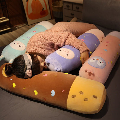 Kawaii Chocolate Biscuit Clip Leg Long Pillow Milk Biscuit Bars Home Candy Series Cylindrical Pillow Small Animal Plush Toy - DunbiBeauty, LLC