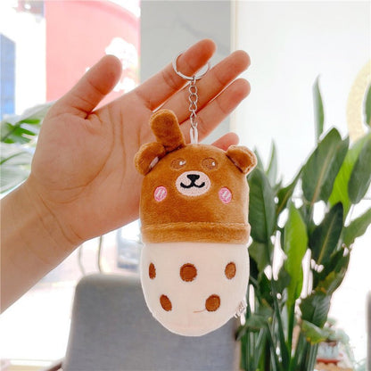 Kawaii Cute Animal Themed Bubble Tea Boba Keychain - DunbiBeauty, LLC