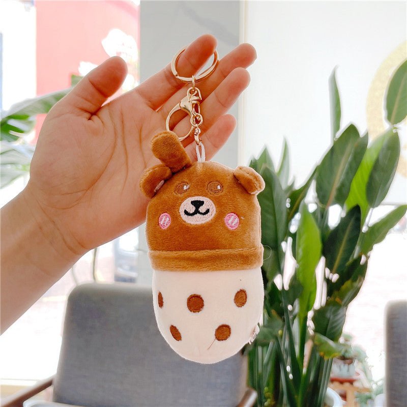 Kawaii Cute Animal Themed Bubble Tea Boba Keychain - DunbiBeauty, LLC