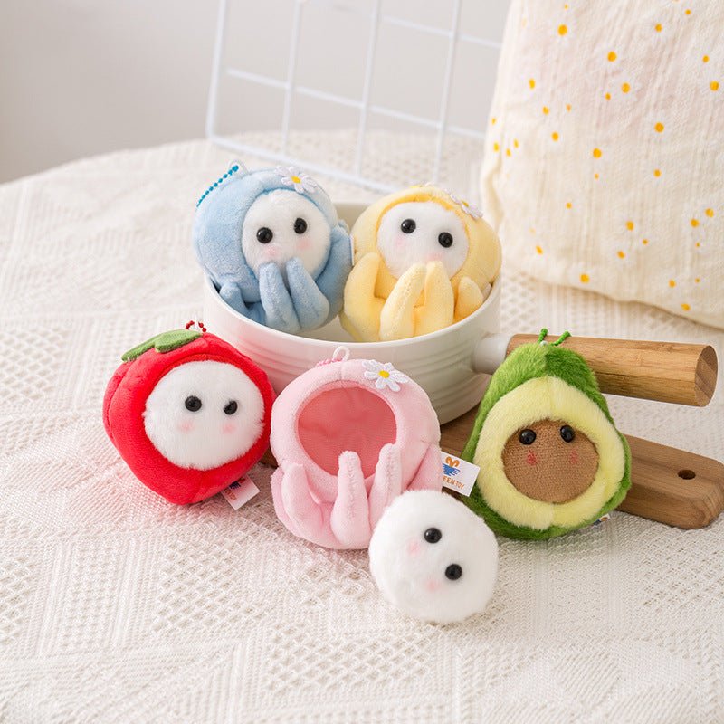 Kawaii Cute Small Octopus Keychain with Removable Face Seed to Switch Costumes - DunbiBeauty, LLC