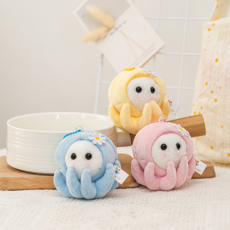 Kawaii Cute Small Octopus Keychain with Removable Face Seed to Switch Costumes - DunbiBeauty, LLC