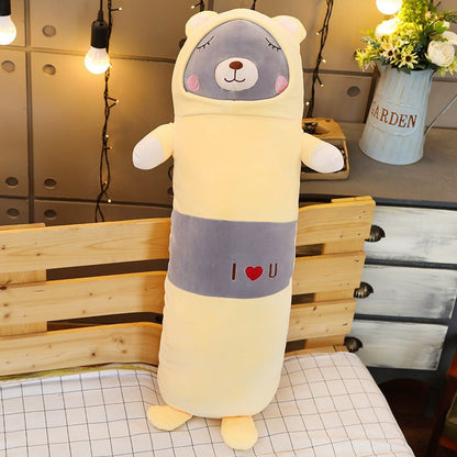 Kawaii Doll Long Log Pillow Plush Toys of Animals in Pajamas - DunbiBeauty, LLC