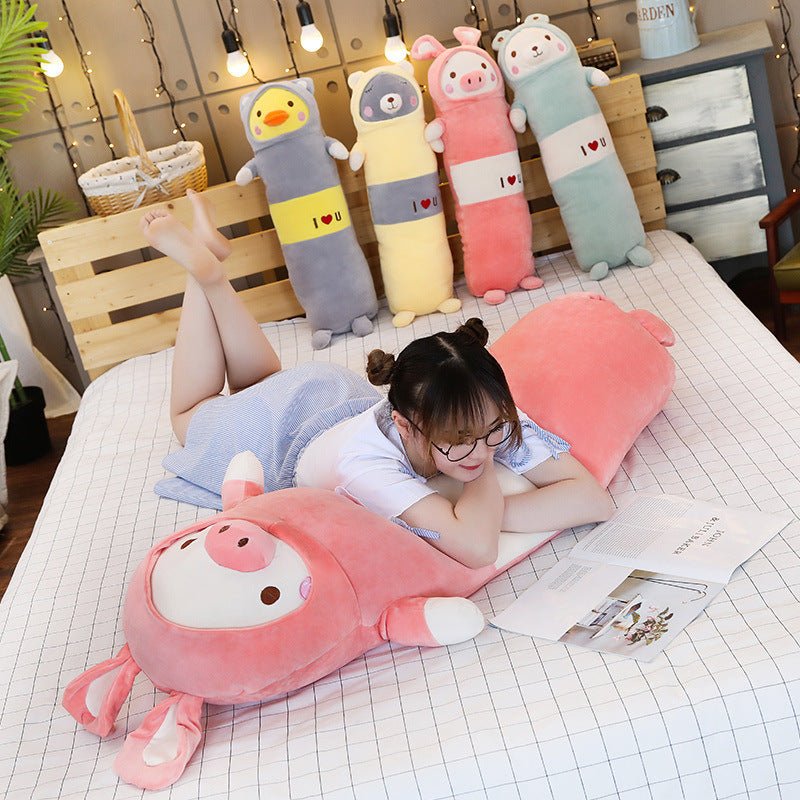 Kawaii Doll Long Log Pillow Plush Toys of Animals in Pajamas - DunbiBeauty, LLC