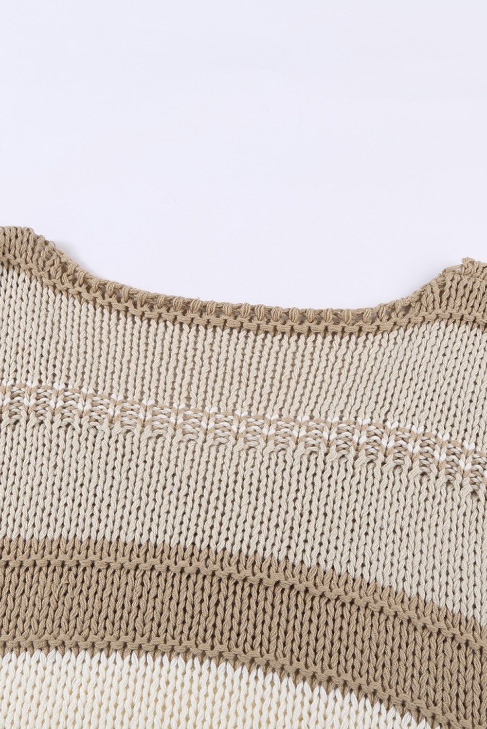 Khaki V-Neck Knitted Lantern Sleeve Pullover Sweater - DunbiBeauty, LLC