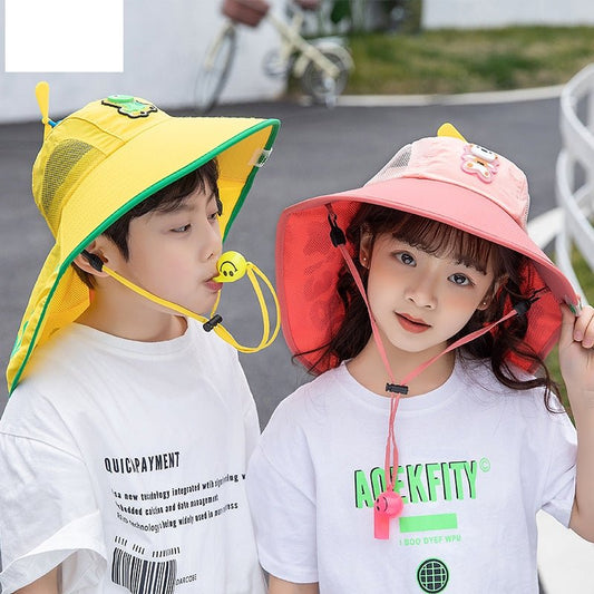 Kid's Camp Style Sun Hat with Adjustable Chin Strap and Propeller - DunbiBeauty, LLC