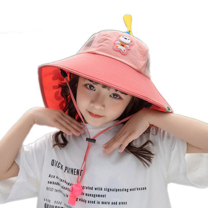 Kid's Camp Style Sun Hat with Adjustable Chin Strap and Propeller - DunbiBeauty, LLC