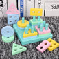 Kid's Early Learning Wooden Placement Block Toys - DunbiBeauty, LLC